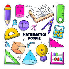 Ilustración de doodle de matemáticas con estilo dibujado a mano de color |  Vector Premium